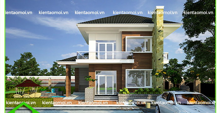 THIẾT KẾ BIỆT THỰ VƯỜN 2 TẦNG ĐẸP, HIỆN ĐẠI TẠI LỘC SƠN, TP. BẢO LỘC ( MS: BTHD 1727)