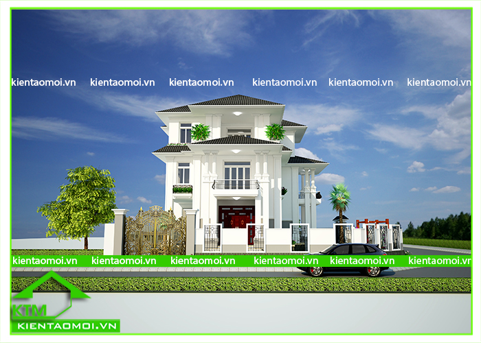 Thiết kế biệt thự 2 tầng sang trọng, đẳng cấp, mang phong cách cổ điển hiện đại